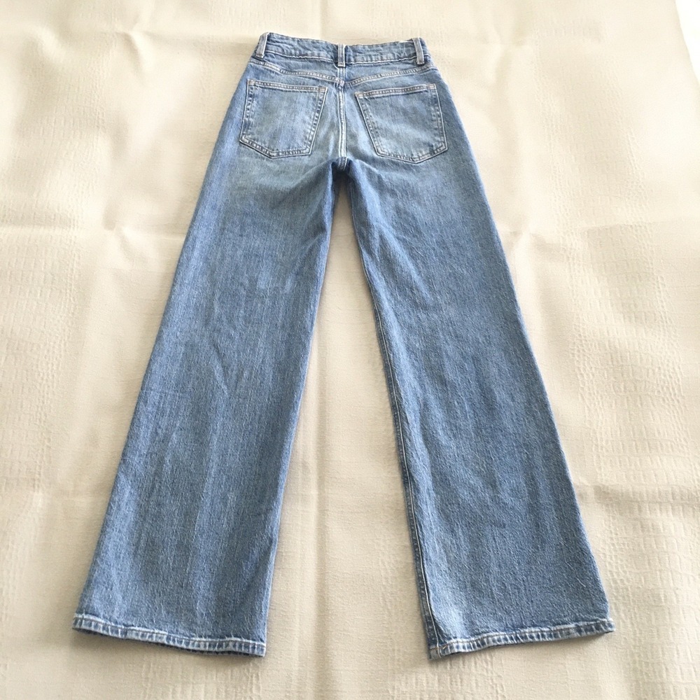 H&M High Rise Wide Leg Jeans Women's Size 4 or 25x29 Denim Light Wash Baggy - Picture 11 of 11